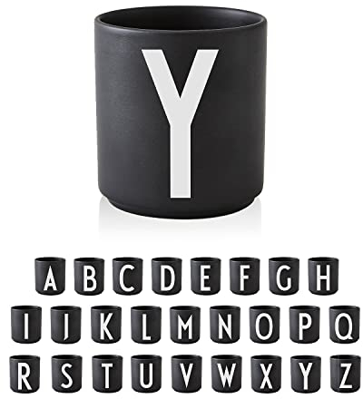 Design Letters Coffee Cup (A-Z) | Valentines Gifts for Him, Her & Decorations | Personalised Porcelain Initial Mug, 250 Ml