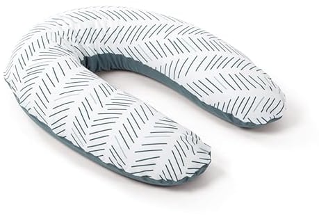 doomoo Coussin de Grossesse & Coussin Allaitement Buddy - Ultra Confort pour Dormir pendant la Grossesse - Soulage dos, jambes & ventre - Housse Bio & Oeko-Tex, Etnic Petrol