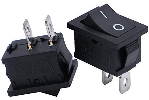 mxuteuk 5Stück Mini Wippschalter 230V EIN/AUS Kippschalter SPST Eingebettet Boot Wippschalter 2Pin AC 250V 6A 125V 10A Schwarz Rechteck Wippschalter Button für Auto KFZ Boot Haushaltsgeräte MXU1-1-101