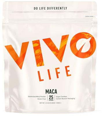 Vivo Life Gelatinised Maca Powder Hormone and Energy Support, 125g | from Peru, Vegan, Rich in B Vitamins