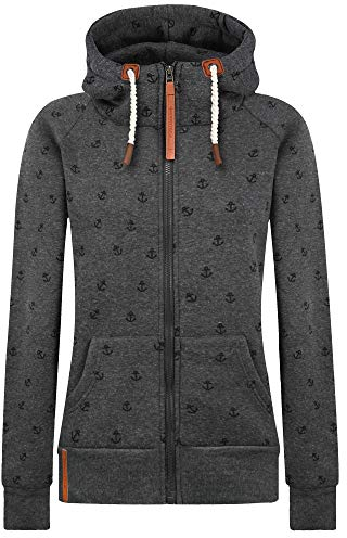 Newbestyle Jacke Damen Sweatjacke Hoodie Sweatshirt Oberteile Damen Pullover Kapuzenpullover Pulli mit Reissverschluss,Dark Grey,M