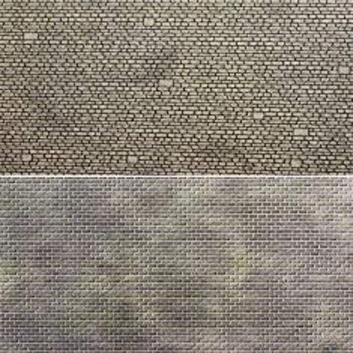 Metcalfe PN902 Mixed stonework builders sheets with roofing tiles - pack of nine