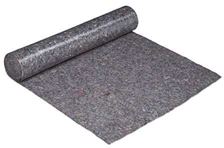 Relaxdays Couverture déménagement, 1x25 = 25 m, Rouleau Protection Sol 270 g/m² Tapis travaux Peinture, Gris
