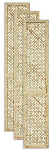 ben+camilla.com Gittertür Holztür Natur 201,3 x 39,4 cm Schranktür Raumteiler Schiebetür für Regale, Schränke, Möbel | Kiefer Holz unbehandelt | Dreier Paket 3-er Pack