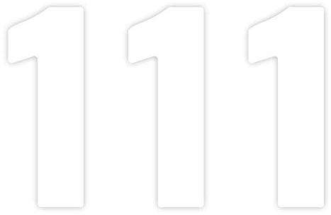 Pack of 3 White Bin Sticker Numbers - 1 (17 cm) Waterproof Self-Adhesive Numbers for Wheelie Bins Large Numbers Packwith