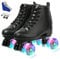 XUDREZ Rollschuhe Zweireihige Rollschuhe verstellbare High-Top-Rollschuhe für drinnen und draußen, Erwachsene Rollschuhe (schwarzes Blitzrad, 41 = UK: 7,5)