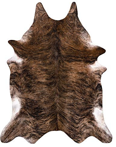 rugsx Teppich künstliches Rindsleder, Kuh, braun Leder 100x150 cm