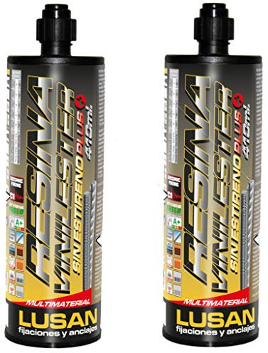 BricoLoco Set 2 pz Tassello chimico Plus professionale massima normativa europea | Ancoraggio alto rendimento per utilizzi in calcestruzzo fioccato e non fioccato in condizioni normali e sismiche, e