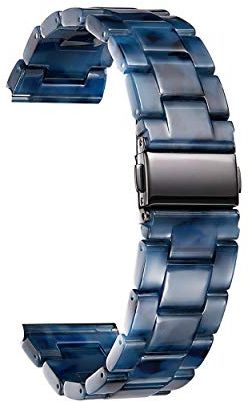 BINLUN Resin Watch Straps 12 14 16 18 20 22 mm for Women Replacement Watch Band 14 Colors Quick Release Wrist Strap Smart Watch Bracelets, Dark Blue,20mm