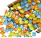 Mosaikfliesen 225 Stück/200g Packung Kristall Glas Mosaik Mosaik Fliesen Supplies für Home Dekoration DIY Handwerk Teller Bilderrahmen Blumentöpfe - 1x1cm Quadratische Fliesen (Orange Gelb Blau)