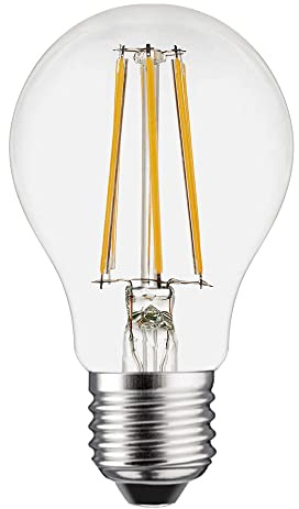 NCC-Licht LED Lampe A60 Birne E27 6W 806lm Tageslicht 6500K | LED Leuchtmittel aus klarem Glas, ersetzt 60W Glühlampe, kühles Licht für Arbeitsbereiche