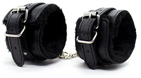 Hanyi PU Leder Handschellen SM Sex Fesseln Sexspielzeug für Paare (Schwarz)