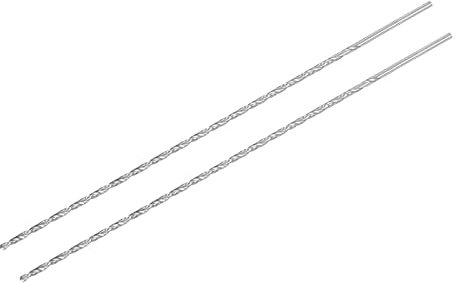 sourcing map HSS(High Speed Steel) Extra Long Twist Drill Bits, 2mm Drill Diameter 200mm Length 2 Pcs