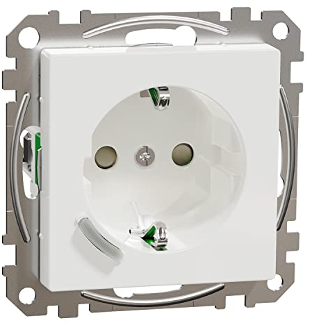 Schneider Electric Merten connected Schuko-Steckdose, Smart Home WiFi Steckdose, 16A, System M, Alexa, Google Home, aktivweiss glänzend, Artikelnummer MEG2380-0325