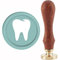 craspire Zahnwachs-Siegelstempel Teeth-Loving Day Siegelwachsstempel 30 mm Retro Vintage Abnehmbarer Messing-Stempelkopf Mit Holzgriff Für Einladungen Karten Geschenk
