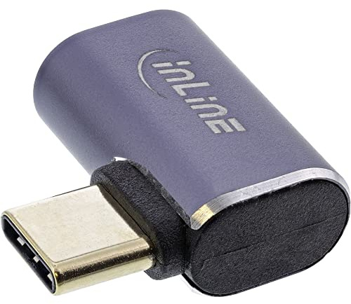 InLine® USB4 Adapter, USB Typ-C Stecker/Buchse rechts/Links gewinkelt, Aluminium, grau