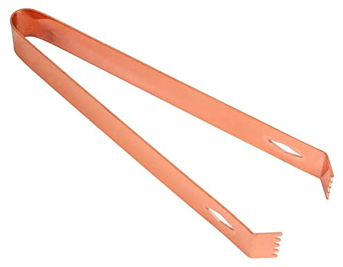 Pinzas para Hielo de acero inoxidable 17cm Agarrar hielo Pinzas de cubo de azúcar fáciles Pinzas de cóctel Pinzas dentadas Pinzas de comida para Restaurante(chapado en cobre)
