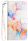Bnvdfre Handyhülle für iPhone SE 2022 / iPhone SE 2020 / iPhone 8/7 Hülle Premium Marmor Lederhülle Klapphülle Flip Case Tasche Magnet Kartenfach Standfunktion Cover Glitzer Schutzhülle - Buntes