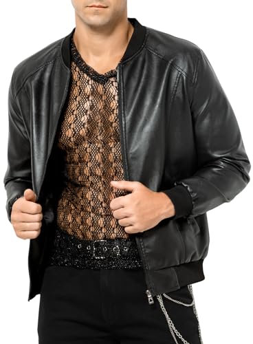 Casey Kevin Giacca Similpelle Uomo Stile Biker Giubbotto in Finta Pelle Casual Vintage, Uomo Casual a Vento Giubbino per la Primavera l'autunno e l'inverno