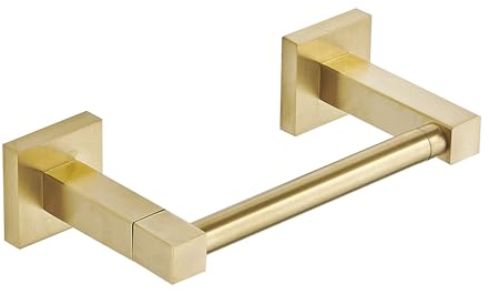 Toilettenpapierhalter zur Wandmontage, schwenkbar, quadratisch, Edelstahl, modernes Design (Gold)