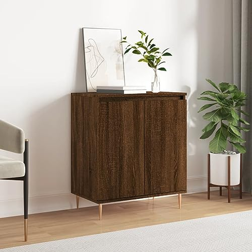 FENLAX Sideboard Kommode Wohnzimmer Sideboard Flur Komodenschrank Für Schlafzimmer Buffetschrank Highboard 60x35x70 cm Braun Eichen-Optik