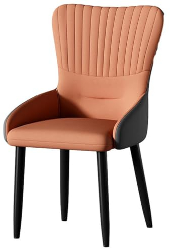 VENYAA Esszimmerstühle Akzent Stuhl PU Leder Sessel mit dickem gepolstertem Sitz, gepolsterte Küche Counter Stuhl Rezeption Stuhl für Küche Wohnzimmer Schlafzimmer Büro(Color:ORANGE)