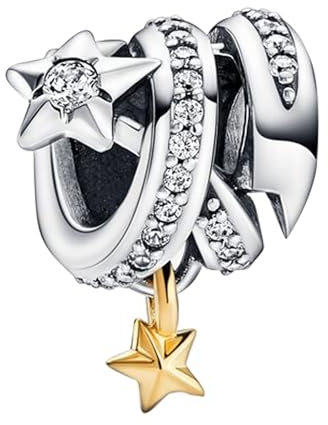 Doyafer 925 ciondolo in argento sterling Charms oro rosa stella per le donne bracciali collana regalo