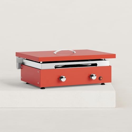 Verycook Schutzabdeckung für Plancha Gasgrill, kreativ, 2 Flammen, Farbe (Stahl mit Epoxid-Beschichtung) oder Edelstahl (gebürsteter Edelstahl)