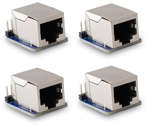 Treedix Conectores Ethernet RJ45, Kits de Placa de conexión de Conector RJ45 de 8 Pines compatibles con Ethernet DMX-512 RS-485 RS-422 RS-232 (4 Juegos) | Compatible con Ethernet DMX-512 RS-485 RS-422 RS-232 (4 juegos)