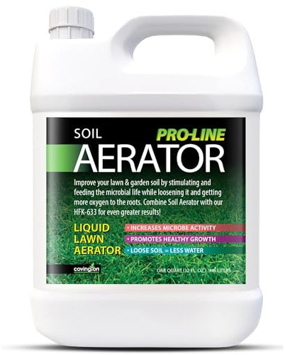 Aérateur de pelouse liquide Covington PRO-LINE - Aération liquide pour pelouse, conditionneur de sol et assouplissant pour sols argileux compacts, la solution ultime d'aération de la pelouse à l'acide