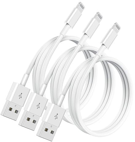3Pack Apple iPhone Charger Cable 1m, USB to Lightning Cable Fast Charging Lead 1 Meters for iPhone 14/13/12/11/11 Pro/Max/X/XS/XR/XS Max/8/7/6/iPad