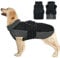 Katzinst Hundemantel, Hunde Wintermantel mit Reflektierenden Streifen, wasserdichte Hundemantel für Mittelgroße und Große Hunde, Warmer Mantel für Deutsche Dogge,Schwarz,3XL