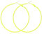 Große Neon Ohrringe Damen 6cm Vintage Creolen 80er 90er Jahre Runde Metall Neon Hoop Earrings Party für Halloween Weihnachten Mottoparty Kostümparty (Gelb)
