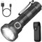 ULTRAFIRE Linterna LED súper brillante de 2500 lúmenes, linterna táctica con funda y batería, 6 modos de linterna pequeña recargable por USB, linterna EDC impermeable IPX8, con función de bloqueo