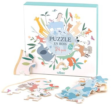 Vilac 7102 Holzpuzzle rund um die Welt – Sarah Betz, Mehrfarbig