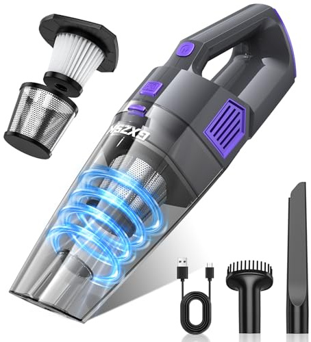 Gxzsk Handheld Vacuum Cleaner Cordless 15000PA Strong Suction Handheld Car Vacuum Cleaner Rechargeable Portable Hand Vacuum with Multi Nozzles & Washable Filter for Home Office Car Pets