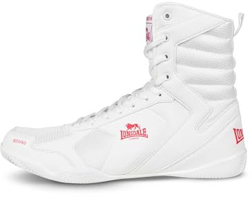 Lonsdale Mixte Heskin Chaussures de Boxe, Blanc/Rouge, 45 EU