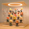 Acryl Vitrine mit LED Beleuchtung, Acryl Vitrine Schaukasten für Modellautos Figuren, Display Case mit Holzsockel (6-Stufen, 39x30x38 cm)