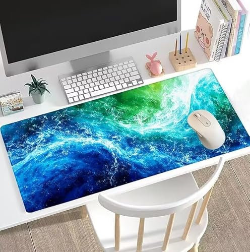 Tapis de Souris Abstrait Tapis de Souris Gamer XXL 1400x700x3mm Gaming Accessoire, Tapis de Souris Eau Tapis Souris Résistant à l'eau avec Base en Caoutchouc antidérapant, Deco Bureau Travail W5-35