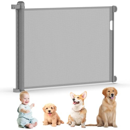 Kuro sagol 0-150cm Ausziehbar Treppenschutzgitter Baby Treppenschutzgitter 88 cm hoch Baby Hunde Sicherheitsgitter Wohnung für Treppen/Türen/Innen & Außen, Grau
