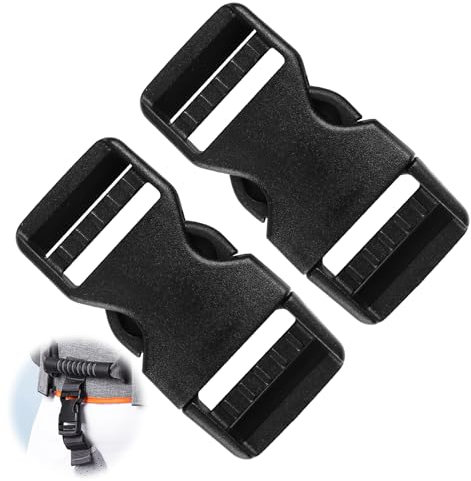 Smomend 2 Pezzi Fibbie a Scatto Doppie per Cinghie, Alta Resistenza Ricambi Chiusura Zaini, Adatte per Cinghie da 20-25 mm, Fibbia Plastica per Zaino, Cintura e Accessori, Chiusura a Scatto Sicura
