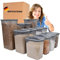 Vorratsdosen mit Deckel luftdicht diverse Sets Küchenorganizer Aufbewahrungsbox BPA frei stapelbare Vorratsbehälter für Lebensmittel & HLKauf-Block (4x 1150ml & 1x HLKauf-Block)