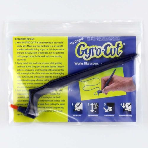 Gyro-Cut Original – Safe & Precise Craft Cutting Tool with 360° Rotating Cutting Nib & Dual Bearings for Paper, Mylar, Vinyl & Mor (Gyro-Cut Only)