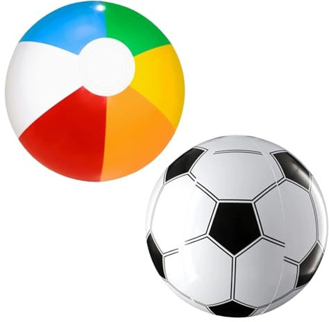 Heanvmyss Ballons de Plage Gonflabl,2 Pcs Ballon Piscine Portables,Inflatable Beach Ball,Ballon de Foot Gonflable,28cm Enfant Ball Géant pour Fête d'été à la Plage,Vacances,Party