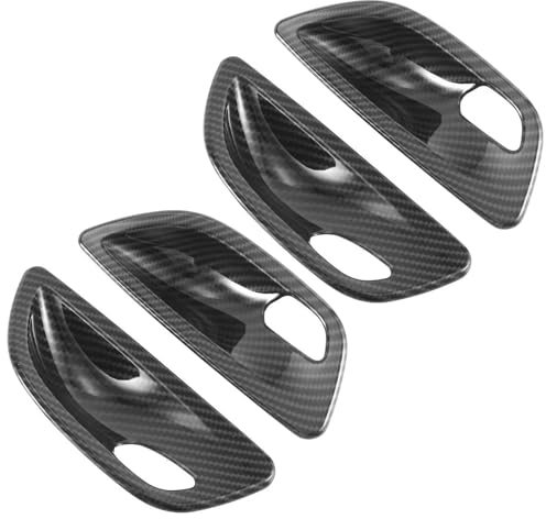 DZSQWETYU Car Interior Door Inner Handle 4Pcs Carbon Fiber Interior Door Handle Bowl Cover Trim For BMW 5 Series F10 2011-2016