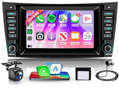 2G+64G Wireless Carplay Android Autoradio für Mercedes Benz E/G/CLK/CLS Class W209 W211 W219 W463 2002-2010 7 Zoll Autoradio mit Android Auto Navi GPS WiFi Bluetooth FM/RDS/ASP EQ/SWC Rückfahrkamera