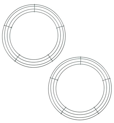 Draht K-Ranz Ringe 40cm, 2 Stück K-Ranz Rahmen Metall zum Basteln, Kranzform aus Draht zum Herstellung von Weihnachtskränzen, Adventskranz Ring für Weihnachten Halloween Neujahr Dekoration