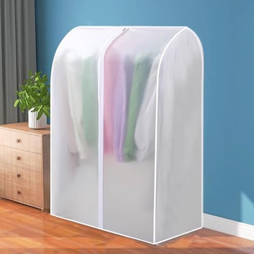 Big Staubschutz Für Kleiderbügel Kleiderständer Mit Abdeckung Kleiderständer Abdeckung Kleiderhülle Kleiderständer Schutzhülle 2 Reissverschlüsse, PEVZ Plastik(White,100x50x150cm)