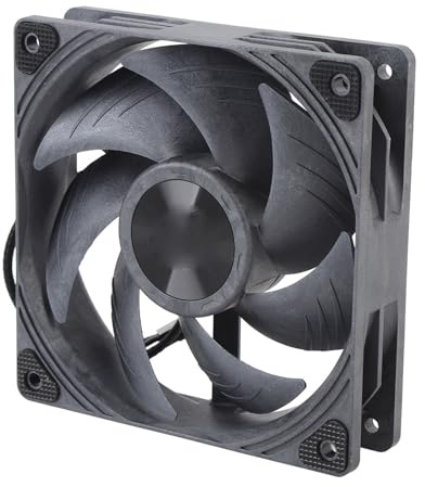 Tosuny 120mm Silent Double Ball Bearings Cooling Fan 3000RPM PC Case Fan for Work/Gaming Black 1 Pack