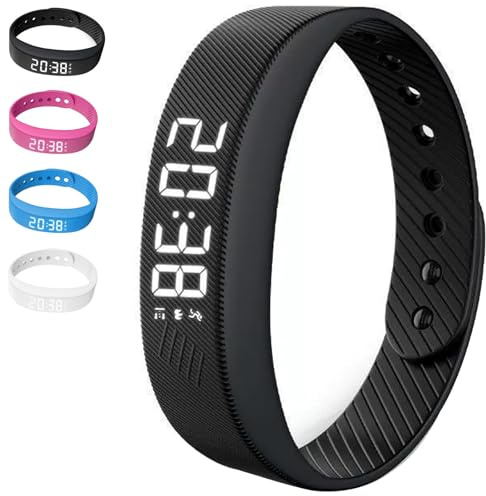 VasedGins Alarm Clock Watch, Silent Vibration Alarm Wristband, Snooze-Free Smart Wrist Alarms for Heavy Sleepers, Waterproof Adjustable Strap for Men & Women